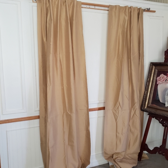 JC Penney Curtains 2 panels 80" x 106"  Gold  Lined Hidden Tab Weighted NEW - Picture 14 of 14